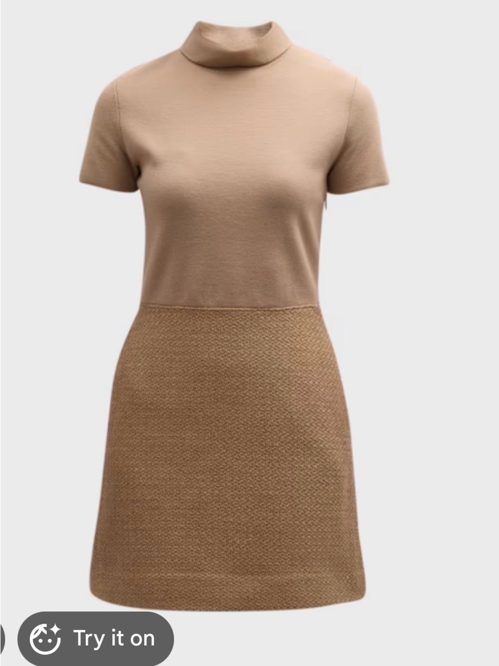 Theory Camel/Taupe Short-Sleeve Midi Dress - Picture 2 of 2
